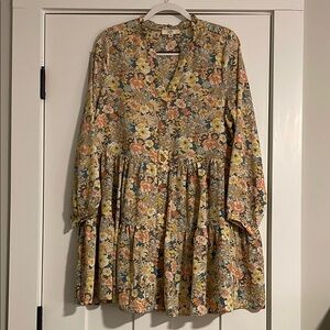 Entro Floral Button-Down Dress